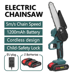 Tragbare elektrische Mini-Astsäge, wiederaufladbare, kleine Holzspaltkettensäge